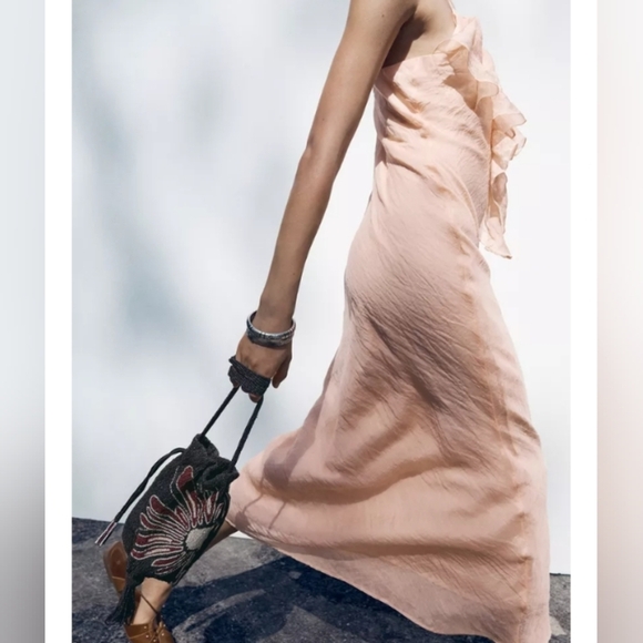 Zara Ruffled Midi Slip Dress - Picture 5 of 8